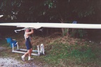 Doug Carrying the Single into the Boathouse